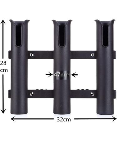 Wall Mounted Black Fishing Rod Holder Rack - 3 Pole Rests | Tubes Links - Buy Online on GoSupps.com
