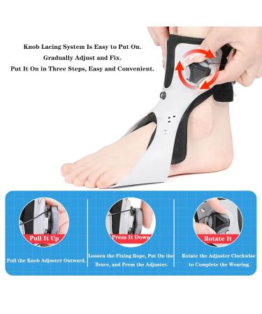 Foot Drop Orthotic Brace | Adjustable Ankle Splint for Sprained Ankle Support - Inflatable Stabilizer (Left S - Buy Online on GoSupps.com