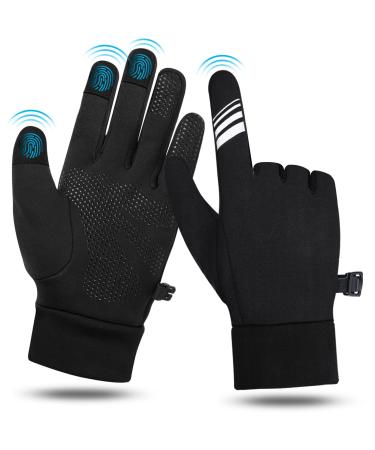 Winter Touchscreen Gloves Men Women - Warm Gloves Running Bike Cycling Driving Glove Windproof Waterproof Reflective Non Slip Large