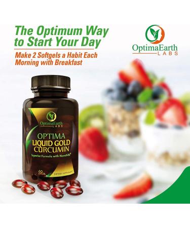 OptimaEarth Liquid Gold Curcumin w/NovaSOL - Turmeric Supplement for Joint Pain Relief - 185x More Bioavailable - Buy Online on GoSupps.com