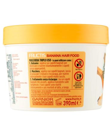 Garnier Fructis Hair Food Banana - Nourishing 3-in-1 Vegan Hair Mask for Dry Hair - 390ml | International Shipping Available - Buy Online on GoSupps.com