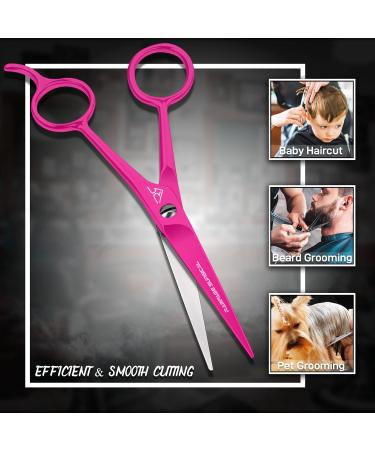 Professional Hairdresser Scissors 6.5 Inch - Pink Japanese Stainless Steel Barber Shears for Salon Use | Buy B-4 Scissors Online - Buy Online on GoSupps.com