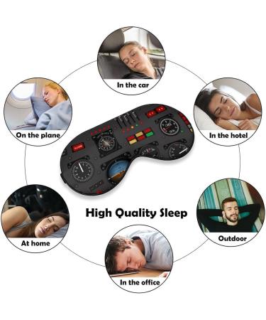 Airplane Instrument Panel Sleep Mask - Adjustable Blindfold for Men and Women - Blocks Light for Travel, Napping, and Sleeping - Buy Online on GoSupps.com