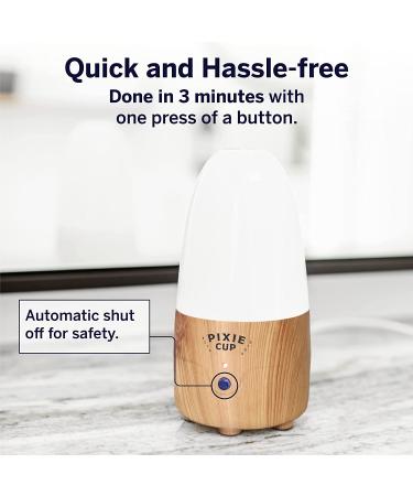 Pixie Menstrual Cup Steamer Sterilizer - 99.9% Germ Killer with Cleanser Steam - Bamboo Finish | 3-Minute Sterilization, Automatic Shut Off - Buy Online on GoSupps.com