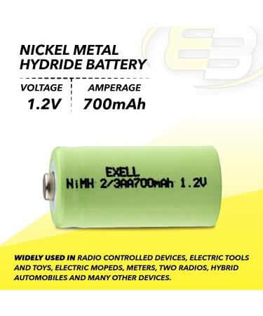 Exell 5-Pack 1.2V 700mAh NiMH Rechargeable Batteries - Compatible with Dust Busters & Handheld Devices - Buy Online on GoSupps.com
