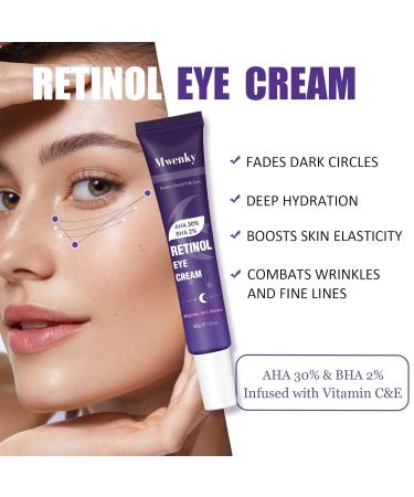 Retinol Eye Cream Infused with Vitamin C&E to Smooth and Hydrate Skin Cream for Dark Circles Treatments Reduce Under Smooth Wrinkles Eye Bags Puffiness - Buy Online on GoSupps.com