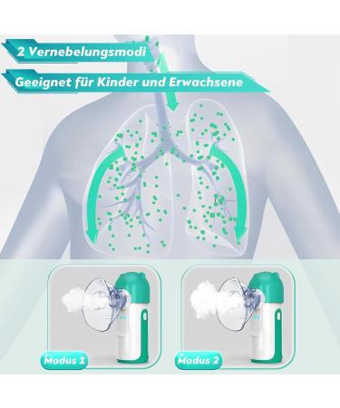 Inhalation Device for Babies & Adults - Wholede Versegler Portable Inhalator with Masks | Mesh Nebulizer with Dual Modes - Green - Buy Online on GoSupps.com