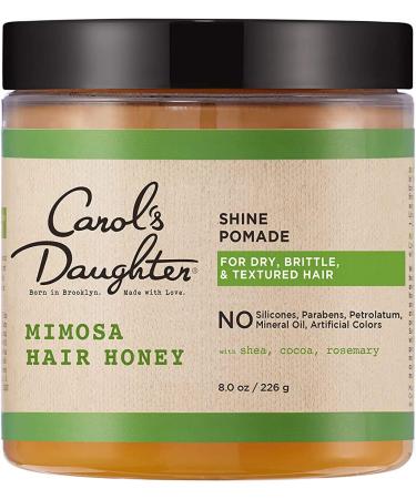 Carol's Daughter Mimosa Hair Honey Shine Pomade For Curly, Damaged, Natural Hair - Hair Gel Moisturizer with Shea Butter, Rosemary, & Cocoa Butter to Help Edge Control, Styling, & Dry Scalp - 8 fl oz Hair Moisturizer