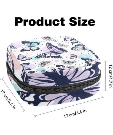 Vintage Retro Butterfly Pattern Women's Bands Storage Bag - Big Capacity Menstrual Cup & Makeup Organizer for Travel - Buy Online on GoSupps.com