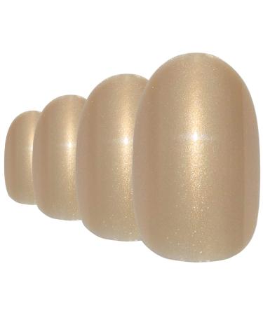 False Nails Bling Art Gold Pearly Oval 24 Artificial Nails Medium Tips