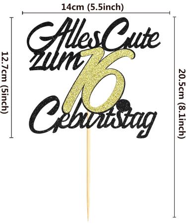 Happy 16th Birthday Cake Topper - Sumerk 1 Piece Decoration for Sweet Sixteen Celebrations | International Shipping - Buy Online on GoSupps.com