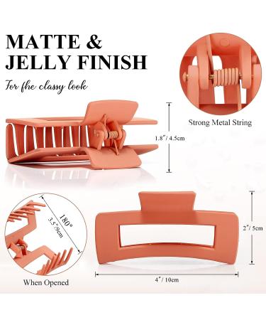 36-Piece 4.1 inch Large Hair Claw Clips - Matte Finish, Strong Hold Plastic Barrettes for Women & Girls - 18 Color Options - Buy Online on GoSupps.com