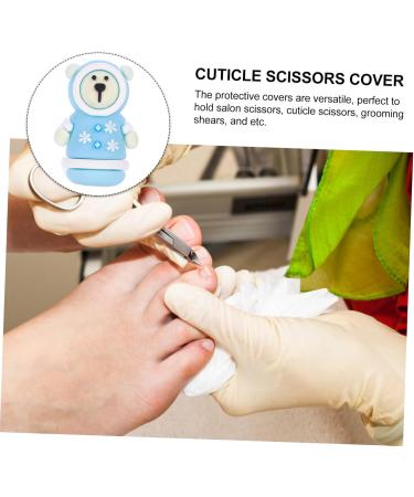 Manicure tools protect protective tent protective cap safety protection thread brush cutter nailing tool care cute scissors set fixed cover dead skin scissors silicone cover silica gel - Buy Online on GoSupps.com