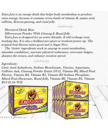 Grape Flavor Extra Joss - Energy Drink (12 Sachets) Shot Powder Drink Ski Party - Buy Online on GoSupps.com
