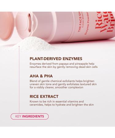 The Face Shop Rice Water Bright Enzyme Powder Wash Gentle Exfoliating Cleanser with AHAs Radiant skin Rice Polish for Face Korean Skin Care 55g / 1.94 oz - Buy Online on GoSupps.com