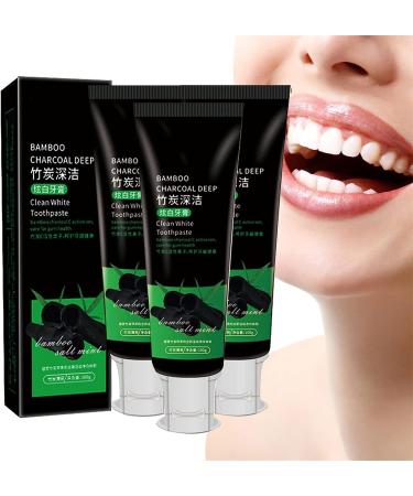 Deep Cleaning Bamboo Charcoal Toothpaste, Activated Charcoal Teeth Whitening Toothpaste, Teeth Whitener with Bamboo Charcoal Black Toothpaste