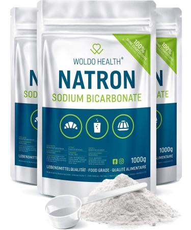 100% Pure Bicarbonate of Soda for Cleaning and Kitchen - 3X 1.000g Food Grade Resealable Bag - Buy Online on GoSupps.com