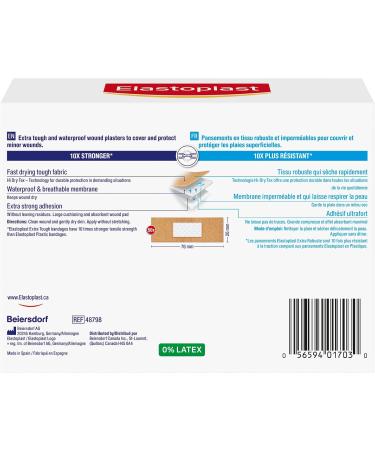 Elastoplast Extra Tough Waterproof Adhesive Bandages 50 Strips Beige | Flexible Fabric | Durable Protection Super Strong Adhesion for Extra Strong Sticking Power - Buy Online on GoSupps.com