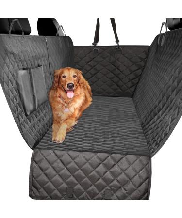 Vailge 100% Waterproof Dog Car Seat Covers, Dog Seat Cover with Side Flaps, Pet Seat Cover for Back Seat - Black, Hammock Convertible Standard(56"W x 60"L)