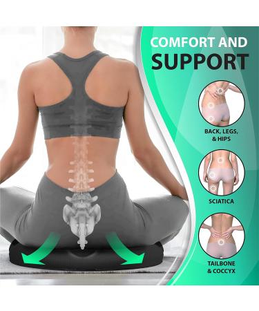Patented Donut Pillow for Tailbone & Hemorrhoid Pain Relief - Memory Foam Seat Cushion for Pregnancy, Prostate, Post Surgery & Sciatica - Black - Buy Online on GoSupps.com