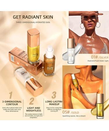 MEICOLY Liquid Body Illuminator 04 Glistening Bronze 40ml - Long Lasting & Waterproof Body Shimmer Oil for Glowing Skin - Buy Online on GoSupps.com