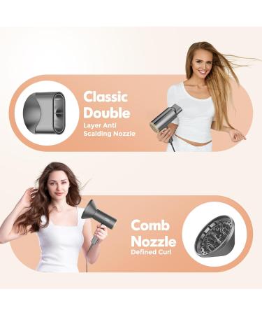 SIYOO Professional Hair Dryer - 1600W Ionic Blow Dryer with Diffuser & Nozzle | Lightweight Salon Hairdryer in Gold - Fast International Shipping - Buy Online on GoSupps.com