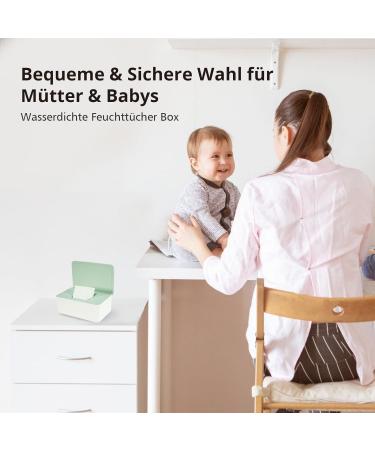 Cheerhom Baby Wet Wipes Box - Green Storage Box for Damp Toilet Paper & Cloths | 18 x 12.2 x 7cm | Ideal for Home Office & Outdoor Use - Buy Online on GoSupps.com