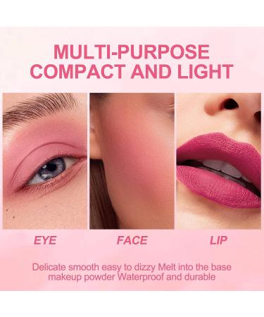 Erinde Cream Blush Stick with Brush - Lightweight Pink Blush for Cheeks, Waterproof & Long-lasting 3-in-1 Makeup Stick - Milk Tea Pink - Buy Online on GoSupps.com