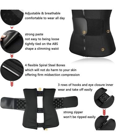 HKDYWTNB Back Brace Lumbar Support Waist Trainer Belt Tummy Control Waist Cincher Trimmer Sauna Sweat Slimming Waist Belt Medium Black - Buy Online on GoSupps.com