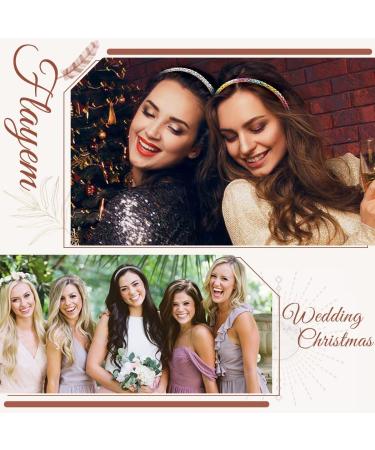 Flayem Rhinestone Headband Wedding Bridal Hair Hoop Narrow Crystal Headband Party Holiday Daily Hair Accessories for Women and Girls (White) - Buy Online on GoSupps.com