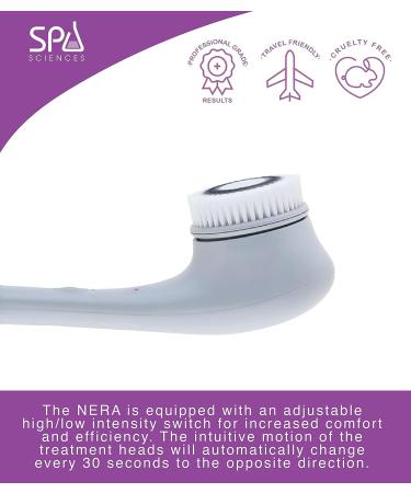 Spa Sciences NERA Shower Body Brush - 4-in-1 Multifunction Treatment for Exfoliation, Cleansing, Massaging - Includes Body Brush, Loofah, Pumice Stone, Massage Head - All Skin Types - Buy Online on GoSupps.com