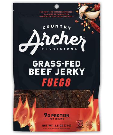 Country Archer Jerky Grass Fed Beef Jerky Fuego 2.5 oz (71 g) - Buy Online on GoSupps.com