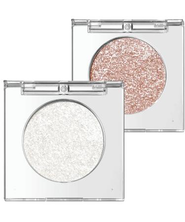 2PCS Shimmer Glitter Eyeshadow Palette - Sparkling Eye Shadow with Bling Korean Eye Glitter Foil  Highly Pigmented  Long-Lasting  and Ultra-Blendable for a Glittery Eye Look Craze PartyMysterious Galaxy