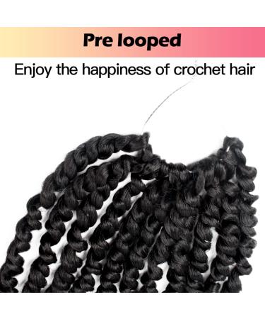 Niseyo 6 Inch Pre-twisted Passion Twist Hair 8 Packs Pre-looped Crochet Short Braids 1B/Natural Black - Buy Online on GoSupps.com