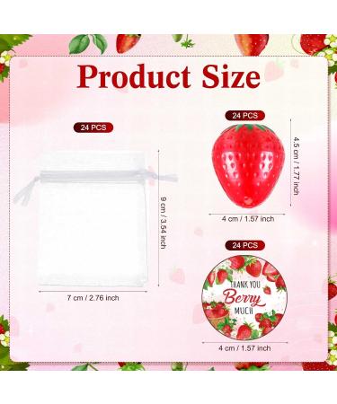24 Sets Cute Strawberry Lip Balm - Lovely Shaped Lip Gloss for Women & Girls | Perfect Stocking Stuffer & Moisturizing Protector - Buy Online on GoSupps.com
