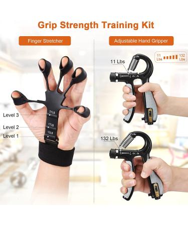 Adjustable Hand Grip Strengthener, Finger Stretcher & Trainer for Muscle Building, Therapy & Pain Relief - Arthritis & Carpal Tunnel Support - Buy Online on GoSupps.com