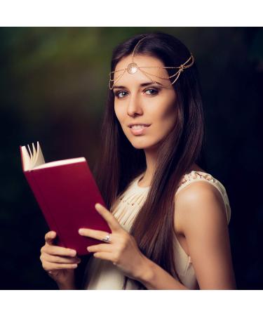 Gold Boho Head Chain Jewelry with Coins, Pearls, and Tassels - 8-Piece Set for Festivals, Proms, Weddings - Women and Girls (Style A) - Buy Online on GoSupps.com