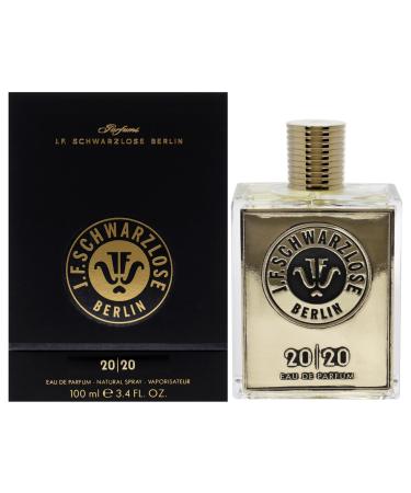 Schwarzlose 20-20 - Unisex EDP Spray Fragrance - Long Lasting and Captivating Perfume with Rose Patchouli Amber Wood and Pink Pepper - Body Spray with Sparkling Feel Good Scent - 3.4 oz Modern 3.4 Fl Oz (Pack of 1)