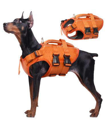Kuoser dogs for small agents Large dogs adjustable & ripstop Dogs Lifeguard vest with lifeguard high floating capacity pet lifesaver puppy swimming suits for beach orangexxl xxl orange