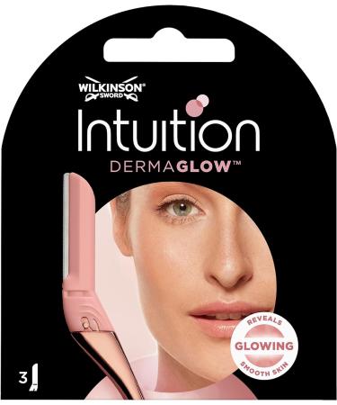 WILKINSON SWORD - Intuition Dermaglow For Women | Facial Hair Remover and Exfoliating Dermaplanning tool | Pack of 3 Blade Refills 3 count (Pack of 1) - Buy Online on GoSupps.com