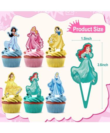 NIAYOU 24 Pcs Princess Cupcake Toppers Princess Themed Cake Decorations Cartoon Happy Birthday Cupcake Toppers for Boys Girls Kids Birthday Party Supplies - Buy Online on GoSupps.com