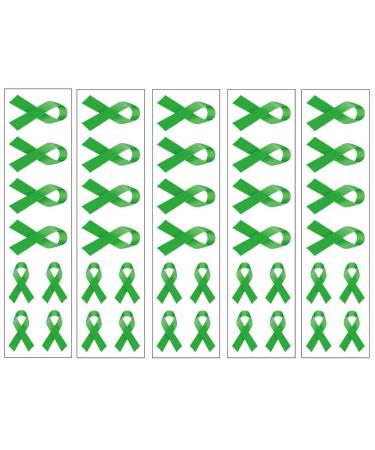 40 Green Ribbon Temporary Tattoos: Mental Health Awareness Tattoo