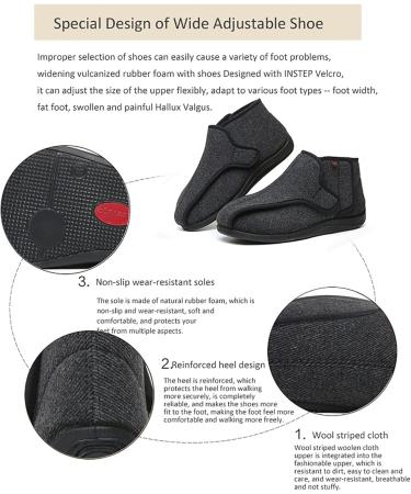 Diabetic Edema Shoes for Men - Lightweight Breathable Foam Slippers for Plantar Fasciitis - Adjustable Touch Close Bar 11.5 Brown - Buy Online on GoSupps.com