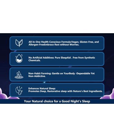 Malvjun Natural Sleep Aid Gummies - Melatonin Free Supplement - Sleep+ Gummies for Adults - Promote Deep Restful Sleep Naturally Relaxing (60count) - Buy Online on GoSupps.com