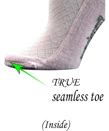Yomandamor Women's Bamboo Diabetic Socks - 5 Pairs Pink, Seamless Toe, Cushioned Sole - Size 9-11 - Buy Online on GoSupps.com
