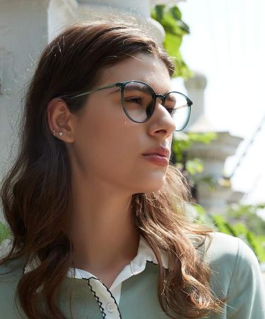 Buy Firmoo Blue Light Filter Glasses for Men & Women Round UV Protection Anti-Dust Headache Relief Transparent Green - Buy Online on GoSupps.com