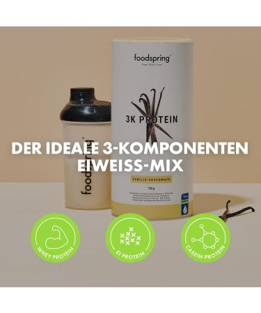 Foodspring Whey Protein Powder Vanilla - 23g Protein for Muscle Building Perfect Solubility Pasture Milk Rich in BCAAs & EAAs - New Recipe (750g) - Buy Online on GoSupps.com