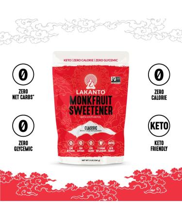 Lakanto Classic Monk Fruit Sweetener - Zero Calorie White Sugar Substitute for Keto Diet - 3 lb Pack - Buy Online on GoSupps.com