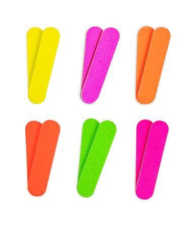Colorful Neon Girly Mini Emery Board Nail Files (1 Dozen) ZMOI