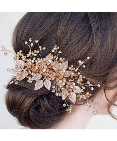 Bride Wedding Hair Comb Bridal Hair Accessories for Women Flower Rhinestone Headpiece Bridal Pearl Hair Accessories for Girls Other Holiday Supplies - Buy Online on GoSupps.com